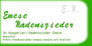 emese madenszieder business card